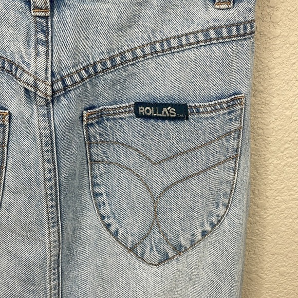 New Rollas Sailor Skirt Mid Vintage Blue Pencil Midi Button Front Slit Denim 24 - Picture 7 of 13